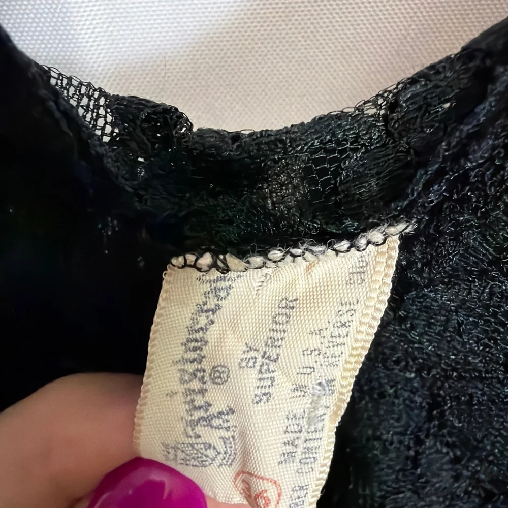 Vintage Aristocraft Womens Black Lace Slip Dress Fairy Goth Whimsigoth Festival